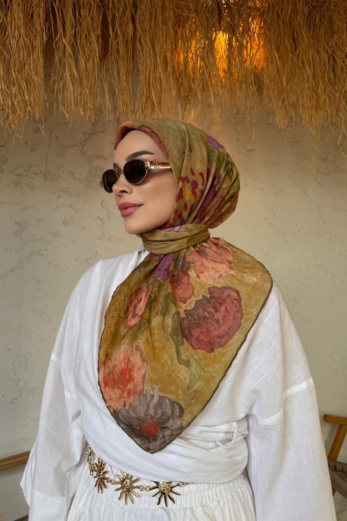 Renkli Tencel Eşarp