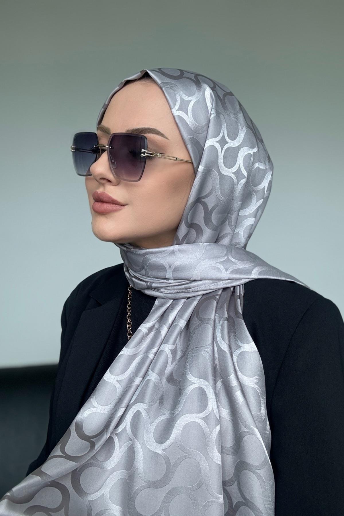 Sarmal İpeksi Jakar Şal Açık Gri