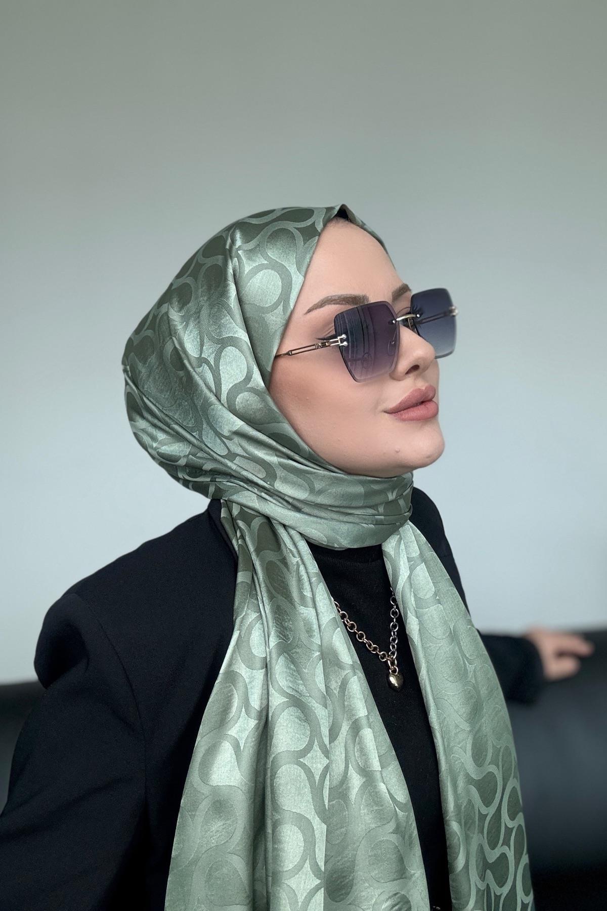 Sarmal İpeksi Jakar Şal Küf Yeşili 