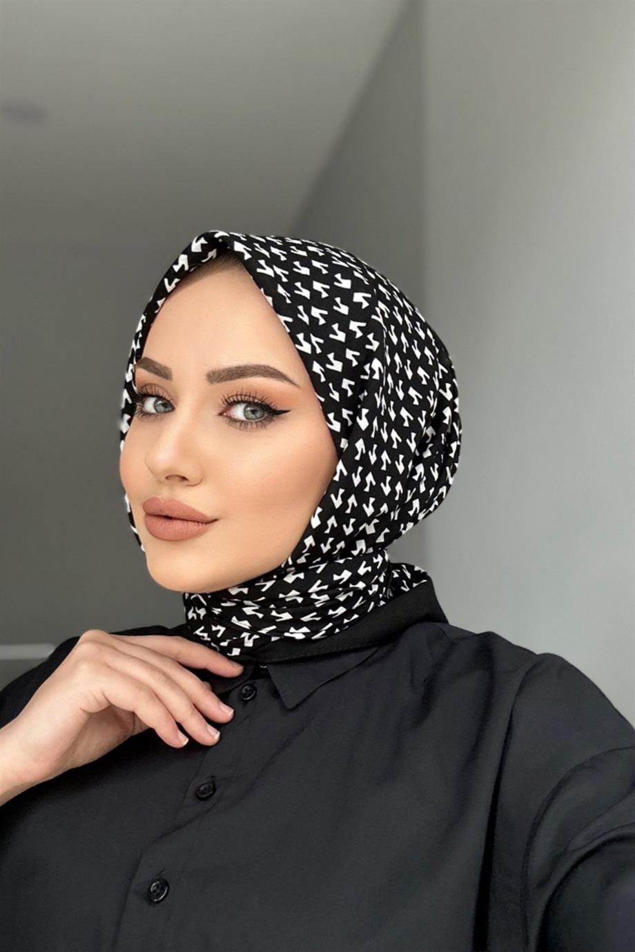 black and white scarf