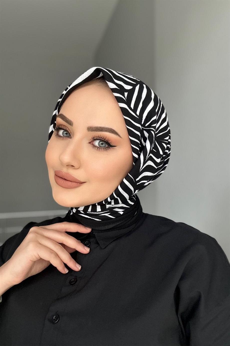 black and white scarf leaf