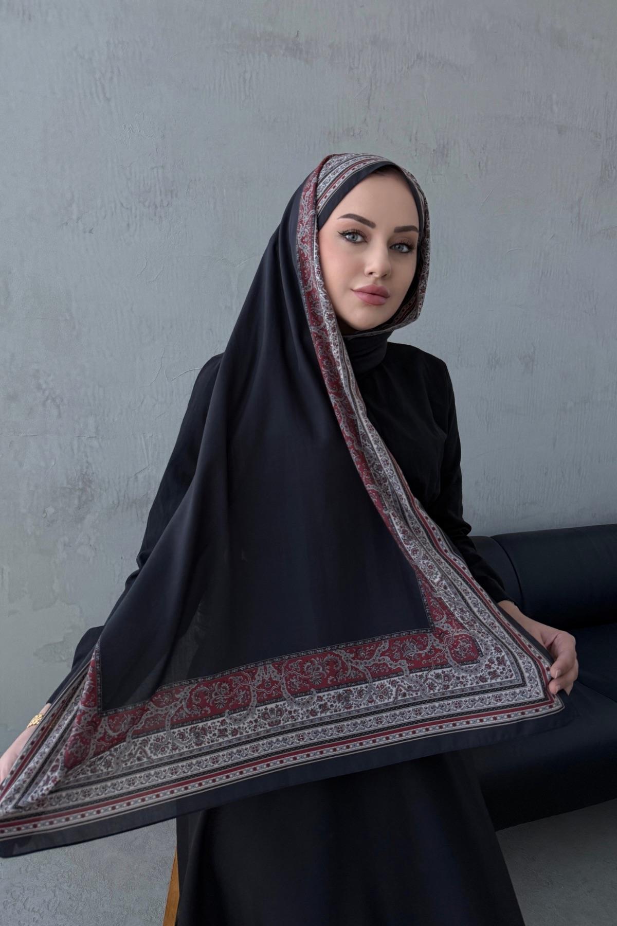 Siyah Feira Modal İpek Şal