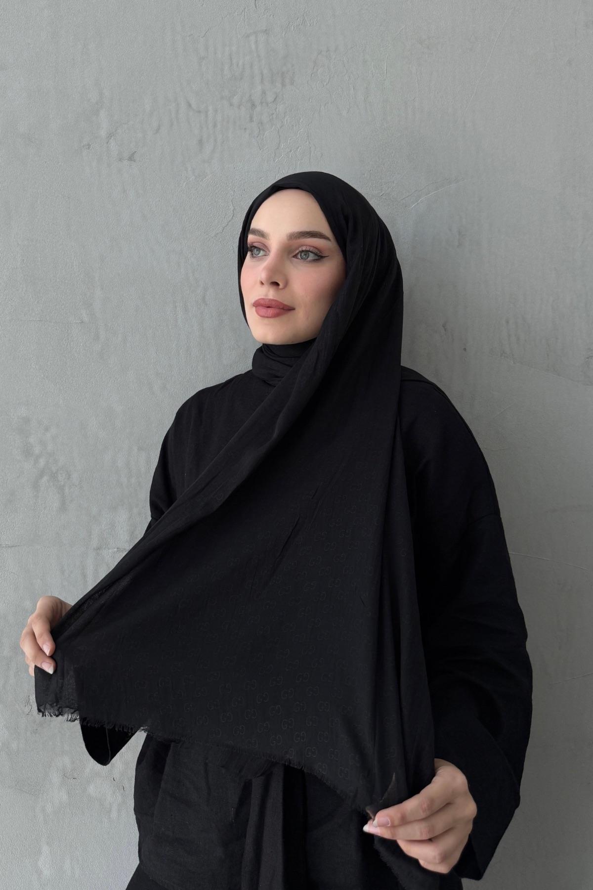 Siyah Gcci Fresh Pamuk Şal