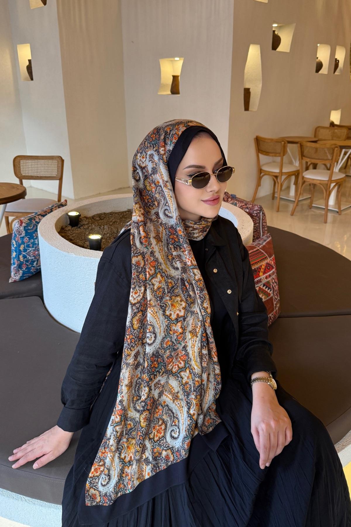 Siyah Laventa Koza %100 Pamuk Şal