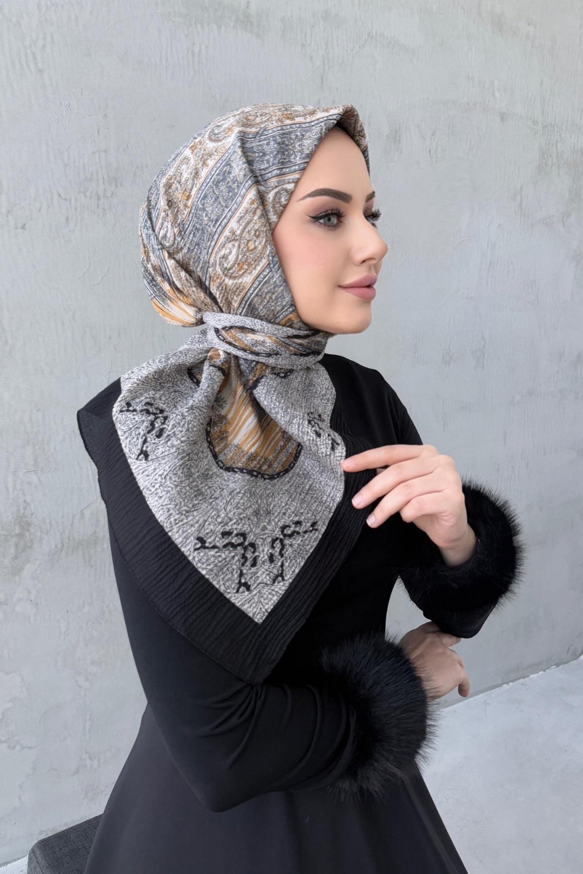 Siyah Meftun Naturel Eşarp
