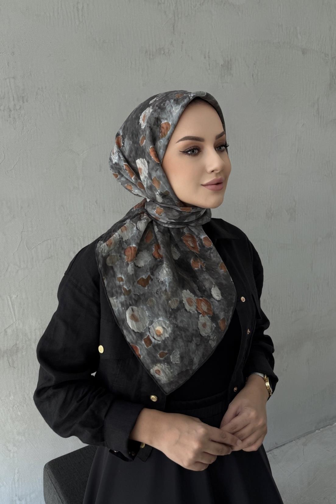 Siyah Merlin Tencel Eşarp