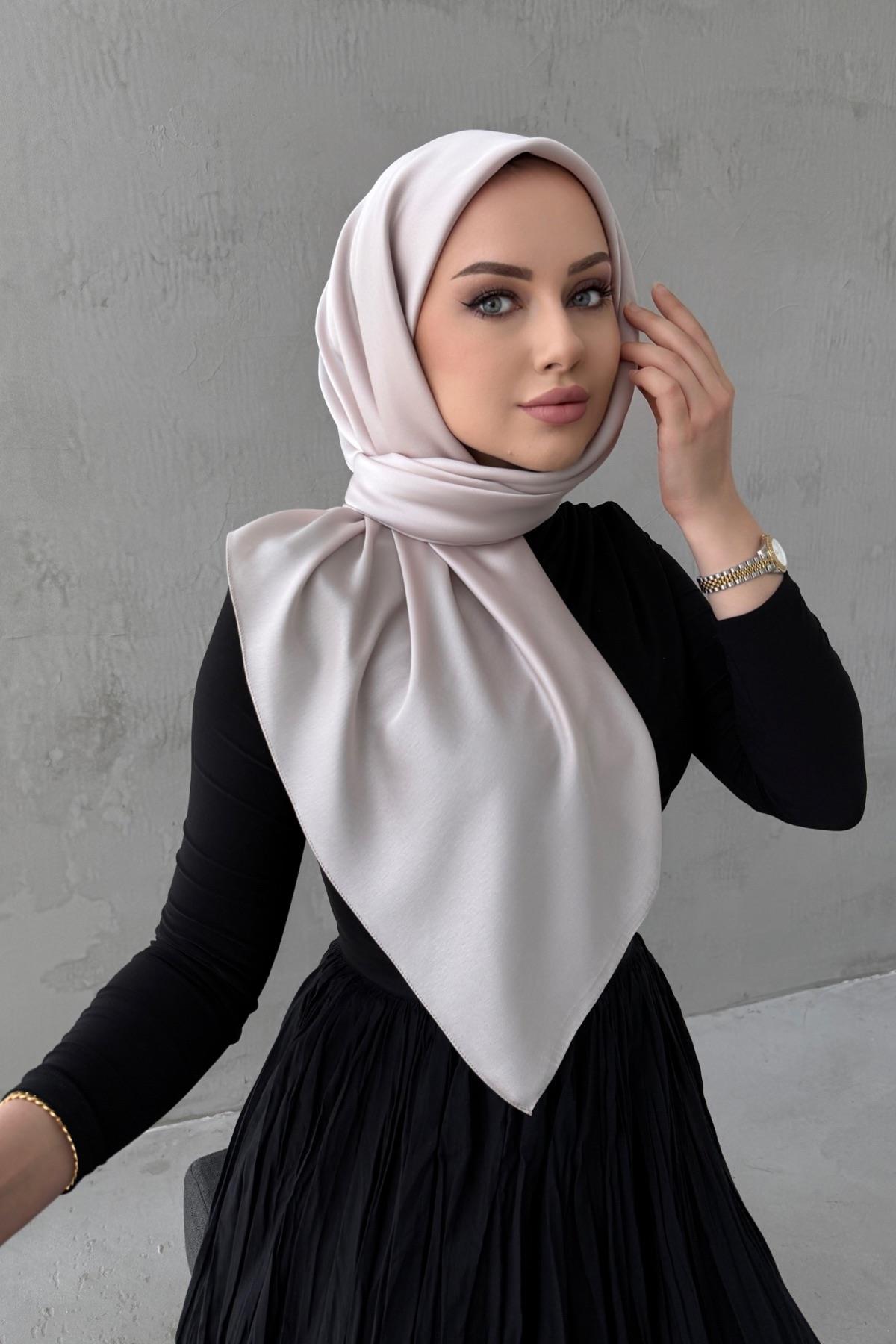 Taş Rengi Arla Kumlu İpek ŞalEşarp