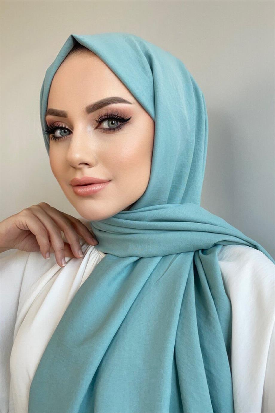 Turkuaz Pamuk Caz Şal