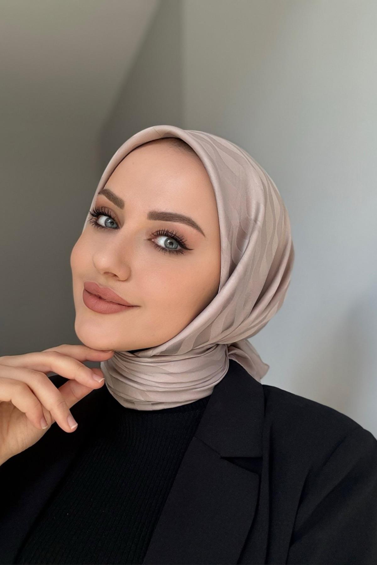 Mink Patterned Silky Jacquard Scarf