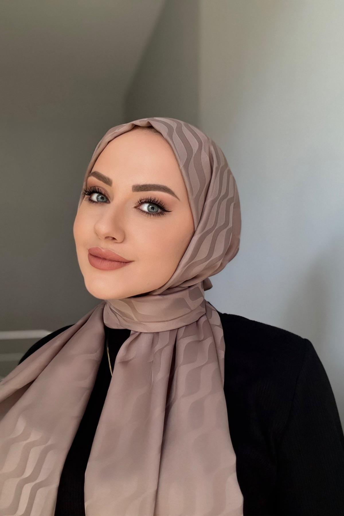 Mink Patterned Silky Jacquard Shawl