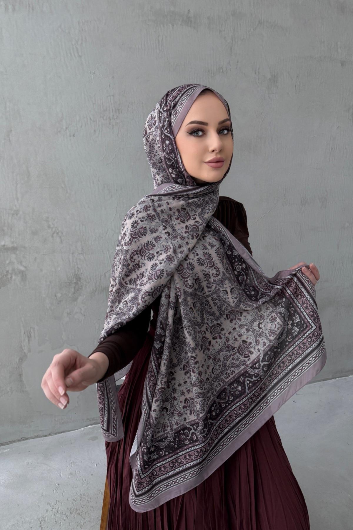 Vizon&Lila Bohem Modal İpek Şal