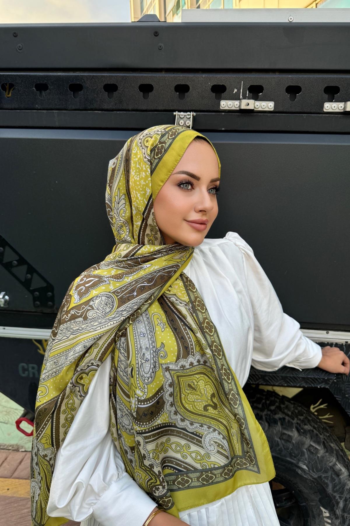 Yağ Yeşili Etro Soft Şal