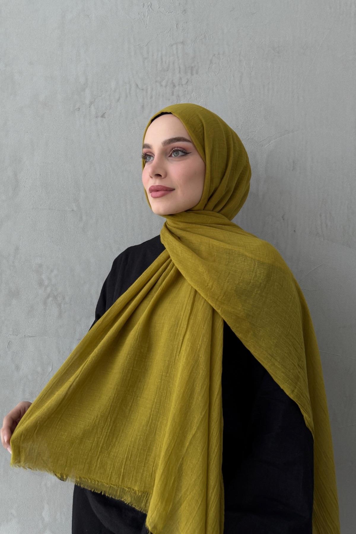 Yağ Yeşili Gcci Fresh Pamuk Şal