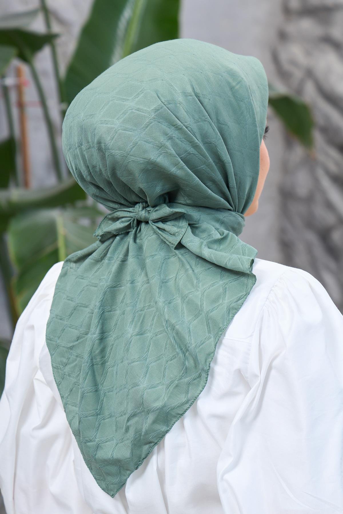 Green Bamboo Jacquard Scarf