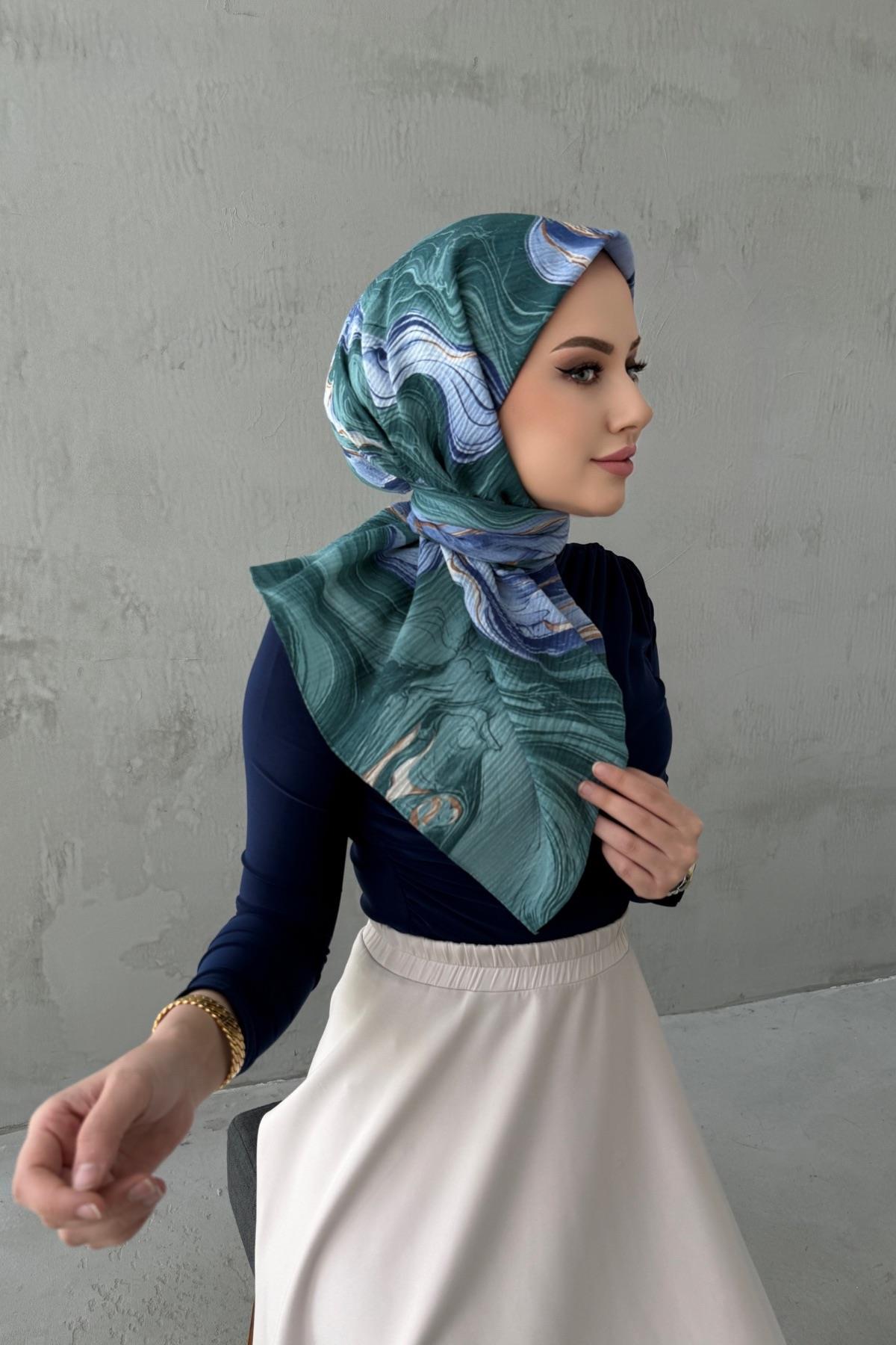 Yeşil Masal Naturel Eşarp 