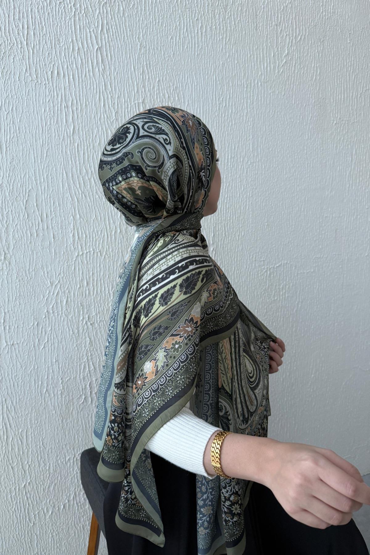 Yeşil & Yeşil Etro Otantik Hint İpeği Şal