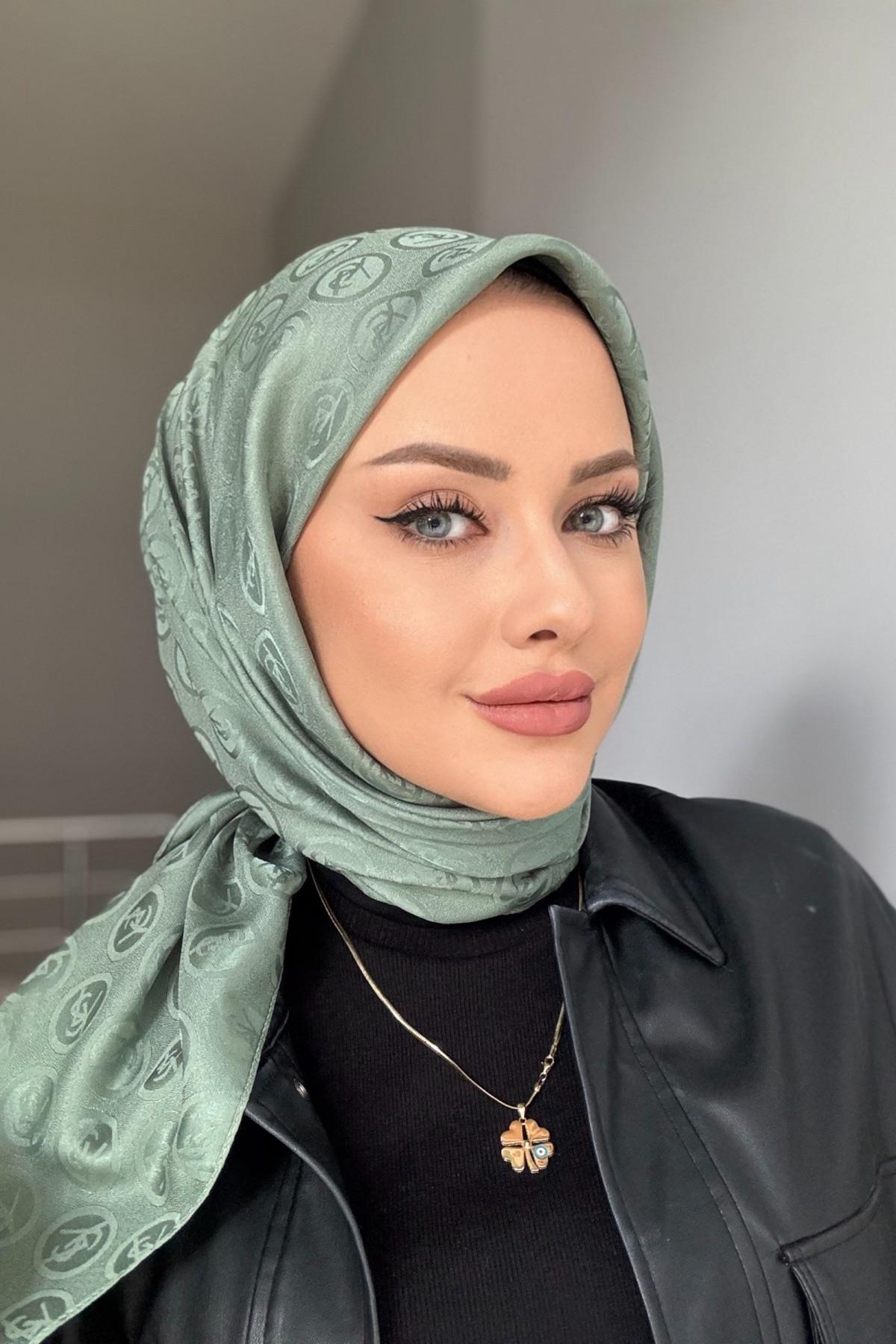 Ysl İpeksi Jakar Eşarp Küf Yeşili