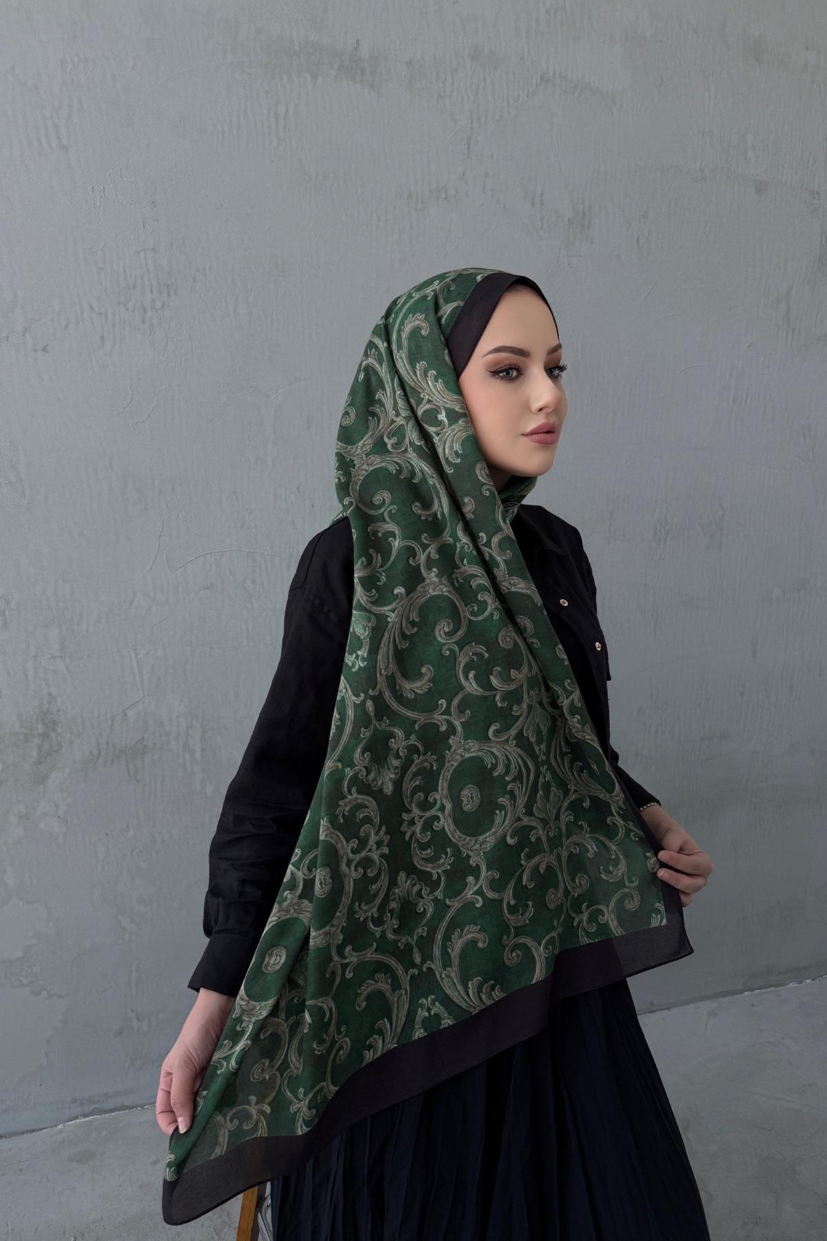 Yeşil İtalyan Varak Koza %100 Pamuk Şal