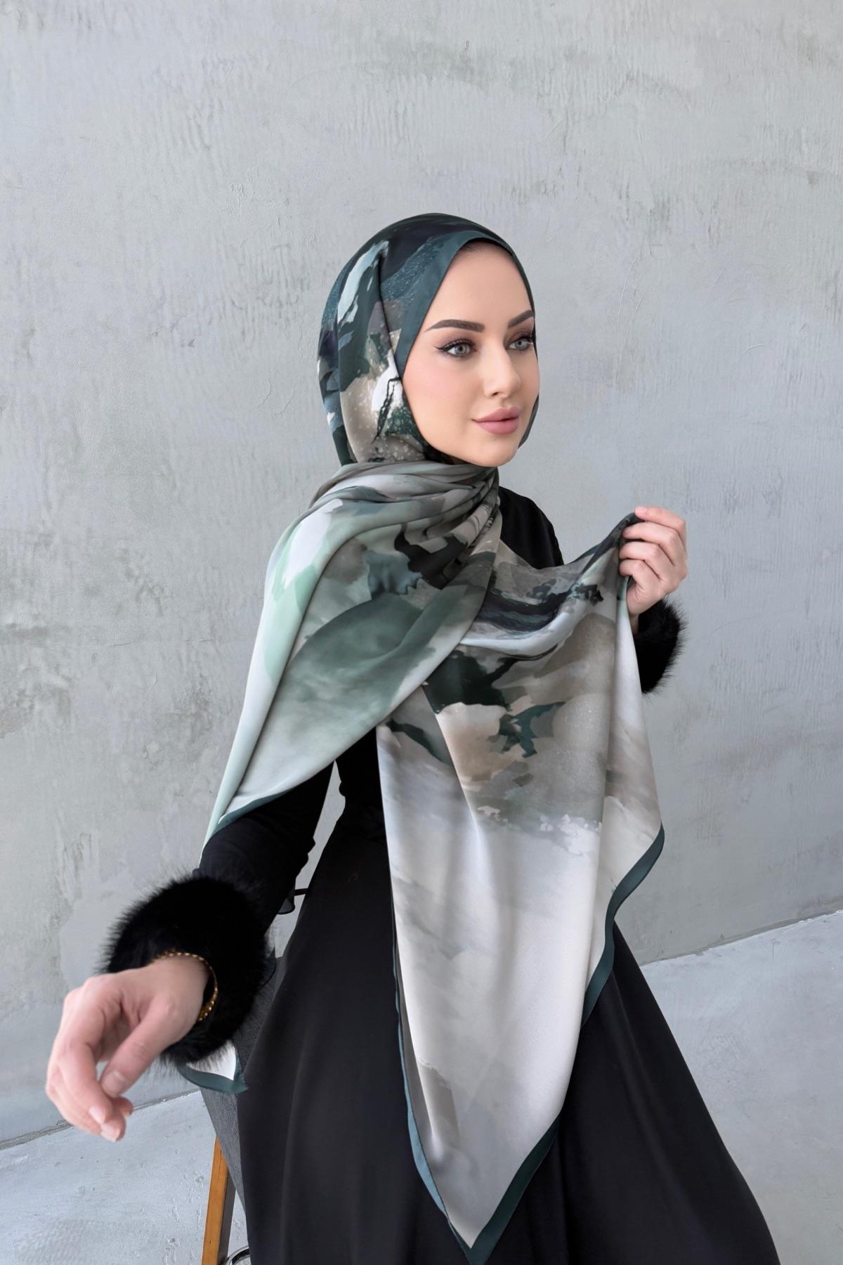 Zümrüt Katre Kumlu İpek Şal 