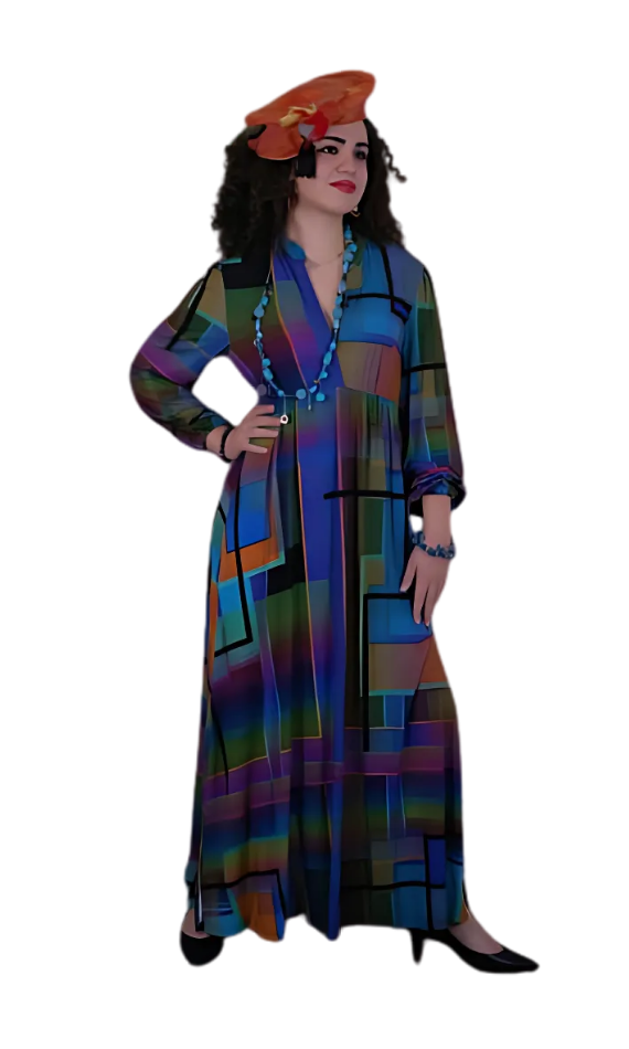 Likralı Jarse Elbise Mavi