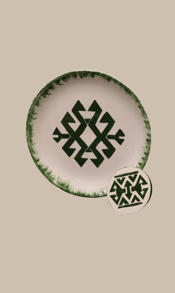 Sarmaşık Motifli Seramik Duvar Tabağı