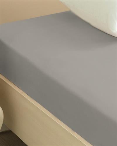 Прав Чаршафи С Ластик Единичен Размер, Памучен, Камъче, 100 X 200 Cm