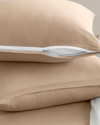 Plain Combed Cotton For One Person Fitted Sheet Set 100x200 cm Light Brown