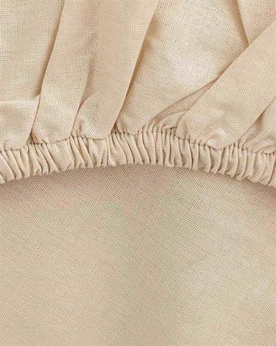 Plain Combed Cotton For One Person Fitted Sheet Set 100x200 cm Light Brown