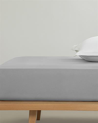 Прав Чаршафи С Ластик Единичен Размер, Памучен, Камъче, 120 X 200 Cm