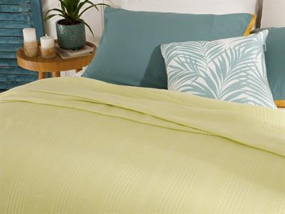 Прав Пике Единичен Размер, Памучен, Жълто, 150 X 220 Cm