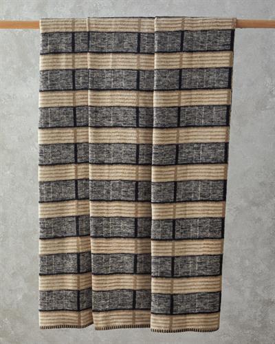 Одеяло, Единичен, Памучен, 150x200 см, Бежов - Черен