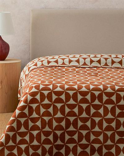 ОДЕАЛО, Единичен, Памучен, 150x200 cm ,Теракота
