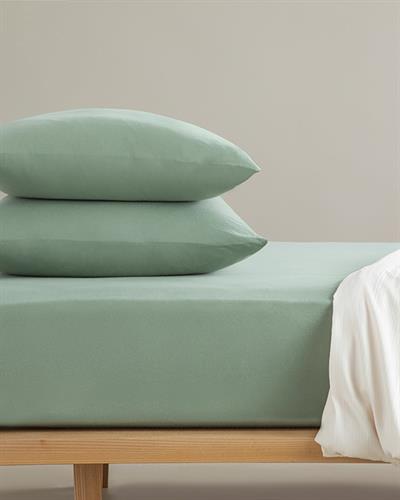 Прав Комплект Чаршафи С Л Двоен Размер, Пенирана Тъкан, Тъмно Зелено, 160 X 200 Cm