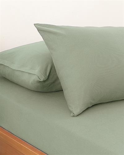 Прав Комплект Чаршафи С Л Двоен Размер, Пенирана Тъкан, Тъмно Зелено, 160 X 200 Cm