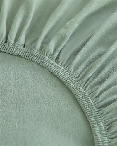 Прав Комплект Чаршафи С Л Двоен Размер, Пенирана Тъкан, Тъмно Зелено, 160 X 200 Cm