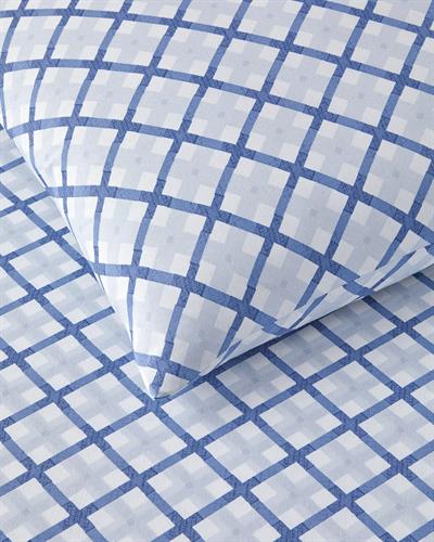 Спален Комплект Единичен Лесно за гладене 160x220 см Син - Бежов