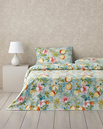 Спален Комплект Единичен Памук 160x220 см Оранжев - Зелен