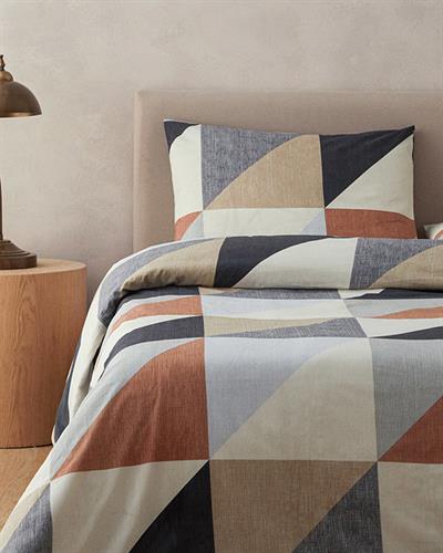 Спален Комплект, Единичен, Лесно за гладене 160x220 см/ 50x70 Cm, Сив - Бежов