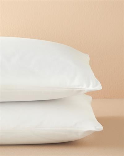 Прав Кълъфка За Възглавни 2Бр., Памучен, Бяло, 50 X 70 Cm