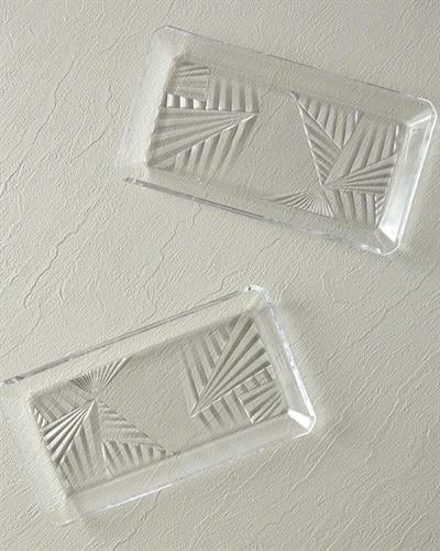 Плато 2 бр. Стъкло 21x12 см Прозрачен