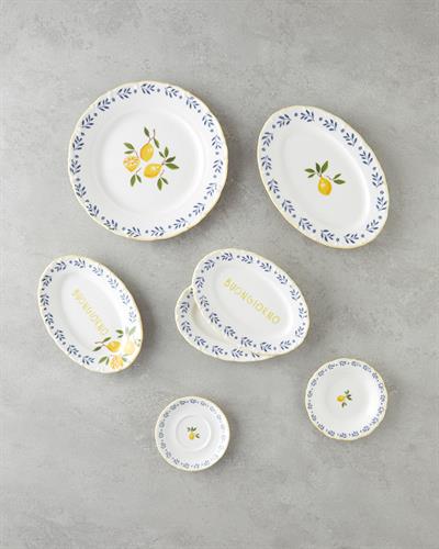 Сервиз За Закуска Порцелан 20 части за 6 души. Жълт