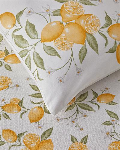 Комплект Одеяло Пике Двоен С щампа 200x220 см Бял - Жълт