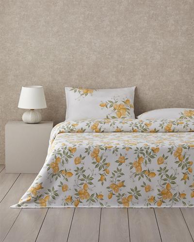Комплект Одеяло Пике Двоен С щампа 200x220 см Бял - Жълт