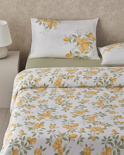 Комплект Одеяло Пике Двоен С щампа 200x220 см Бял - Жълт