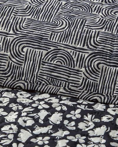 Комплект Кувертюра За Легло Двоен Многофункционален 200x220 см Черен