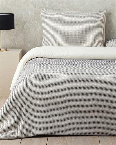 Спален Комплект Двоен Шенилна тъкан с багрени нишки 200x220 см Черен