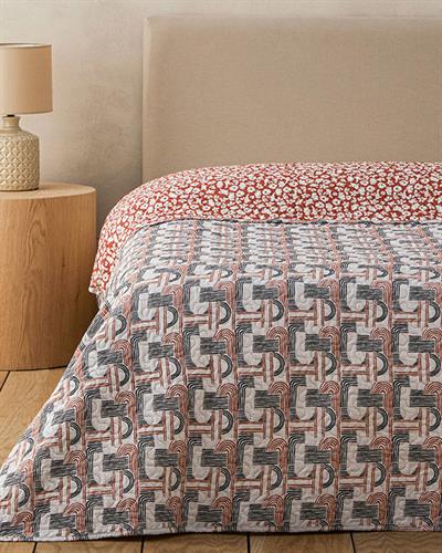 Double Person Multi-Purposed Quilt 200x220 cm Terracotta