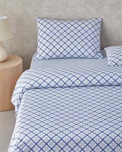 Спален Комплект Двоен Лесно за гладене 200x220 см Син - Бежов