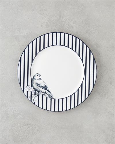 Комплект За Хранене Порцелан 24 части за 6 души Бял - Морскосин