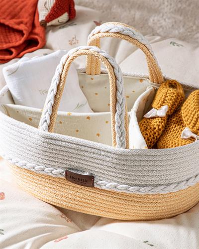 Бебешка Кошница Декоративен Памучен 30x12x20 см Жълт